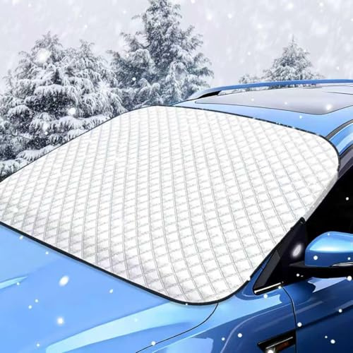 Frontscheibenabdeckung Winter,Auto Scheibenabdeckung,Windschutzscheibe Abdeckung Winter mit 2 Spiegelschuz, für Die Meisten Autos Gegen Frost, Schnee, Staub