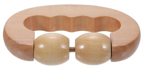 MUCKLILY Fuß und Wadenmassagegerät Holz Doppelrolle Hand und Beinmassagegerät für Nacken und Rücken Muskelmassagerolle zur Entspannung zu Hause und Unterwegs