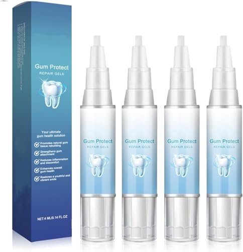 Zahnfleisch Therapie Gel, 4Stück Zahnaufhellungsstift Gum Shield Therapy Gel, Teeth Whitening Essence Weiße Zähne Stift Zahnfleckenentferner