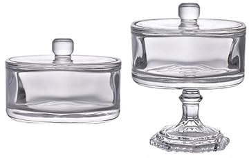 BSKJMMP Lot de 2 sucriers en verre transparent de 365 ml avec couvercle décoratif en cristal pour le stockage des aliments, la cuisine, le bureau