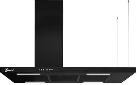 Gurari GCH 793.L Inselhaube mit Ablage Dunstabzugshaube 116 cm Schwarz 850m³/h, Energieeffizienzklasse A++