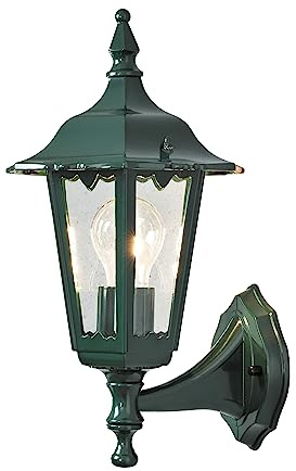 Konstsmide Firenze Wandleuchte B: 19 cm T: 22 cm H: 36 cm, 1 x 60 W, IP43 lackiertes Aluminium, grün 7232-600