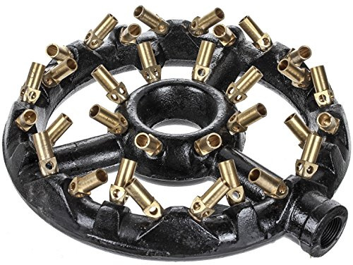 DuraSteel Propane Gas Jet Burner For Chinese Wok Range, Grilling, Stir Fry - Cast Iron Body Round Nozzle Jet Burner with 32 Brass Tips - Up 160,000 BTU