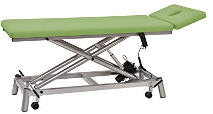 Therapieliege pader.eco fresh 2.0 mit Turbomotor, Lindgrün, Gestell Silber, Radachshebesystem