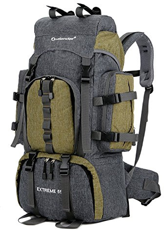 Sport Tent-Wanderrucksack Trekkingrucksäcke Erwachsene Rucksack für Reisen Outdoor Klettern Camping mit Innengestell und Regenschutz, 55L…