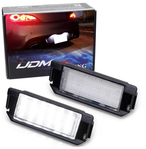 iJDMTOY Xenon White 3x Brighter 18-SMD LED CAN-bus Error Free License Plate Lights Compatible With Hyundai 2011-17 Veloster, 2009-16 Genesis Coupe, Kia 2009-19 Soul