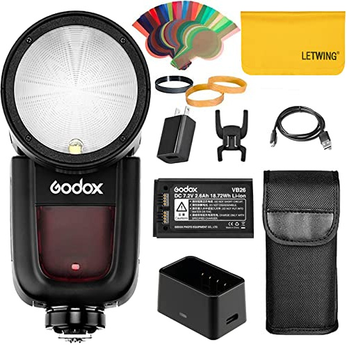 Godox V1O On Camera Round Kamerablitz TTL Blitzgerät kompatibel für Olympus-Kamera