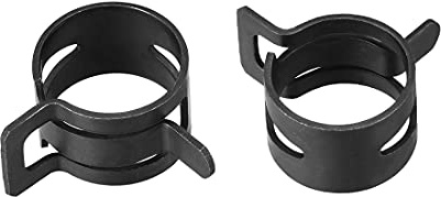 sourcing map 10Stk. Stahlband Klemme 16mm Schlauchrohr Federklemme Schwarz | Manganstahl