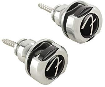 Fender Infinity Gurtpins für Gitarre/Bass, Schnellverschluss, Chrom, 2 Pack | Sichere 360°-Drehung, Schnellverschlusssystem, einfache Montage, passend für die meisten Gurte, Gitarren- und Basszubehör