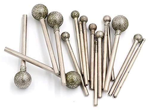Fresa rotante, con rivestimento diamantato, per fresa a sfere, per incisione, vetro, piastrelle, intaglio, rimozione di materiale (5 pz-2,35 x 1,5 mm)