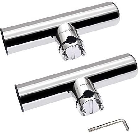 KAOLALI Soporte para cañas de barco de acero inoxidable para barcos y yates, 360 grados, apto para rieles de 22 mm a 26 mm (2 unidades)