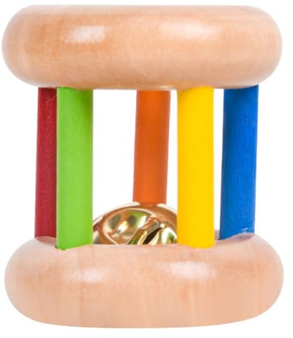Toddmomy Bunte Handglocke Aus Holz Kinder Rasselspielzeug Pädagogisches Schüttelspielzeug Fördert Hand-Auge-Koordination Und Sinnesentwicklung Für Säuglinge 2.36X2.17X2.17In