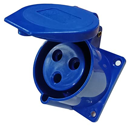 16A IEC60309 3-polig 220V-250V 2P+E IP44 CEE Winkelsteckdose für industrielle Schalttafelmontage, Outdoor Stecker mit Schraubanschlüssen, Kompatibel für Camping