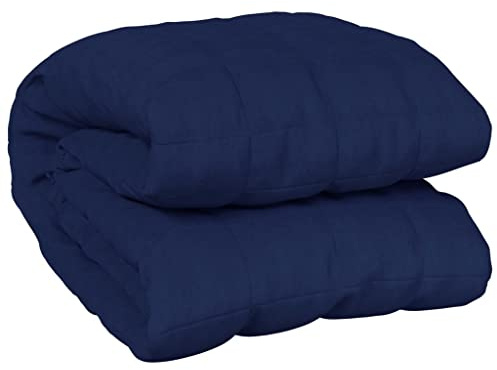 vidaXL Gewichtsdecke Therapiedecke Schwere Decke Schlafhilfe Entspannungsdecke Einschlafhilfe Schwerkraftdecke Blau 138x200cm 10kg Stoff