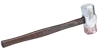 TOYANDONA Hammer Halloween Spielzeug Kunststoff mit Blutsimulation 1 Stück Kostümzubehör Cosplay Requisit Sicheres Party Dekor für Halloween Karneval Spukhaus Mittelalterliche Accessoires Kaffee