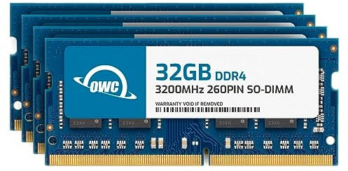 OWC Módulo de actualización de memoria RAM para portátil de 128 GB (4 x 32 GB) DDR4 3200 MHz PC4-25600 CL22 2RX8 SO-DIMM 1,2 V 260 pines