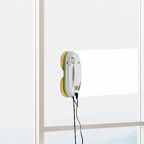 Fensterreiniger Fensterreinigungsroboter 2800pa Starke Saugleistung Glasscheibenreinigung innen und außen mehrfacher Sicherheitsschutz Ferngesteuerter Fensterroboter weiß