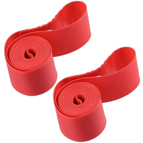 A ABSOPRO 16 Bike Wheel Rim Strip Rim Tape Inner Tube Band PVC Red (Set of 2)