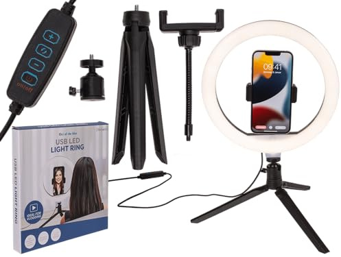 Out of the blue USB LED Ringlicht mit Clip – 3 Helligkeitsstufen für gleichmäßige Ausleuchtung – mobiles Licht für Video-Calls, Selfies, Vlogging & Home-Office