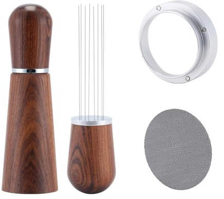GdHaHSP Kit Barista 58 mm, Accesorios Cafe con WDT Tool, Anillo Dosificador y Pantalla Espresso, para Portafiltro 58 mm, Complemento de Tamper 58mm y Prensador de Cafe