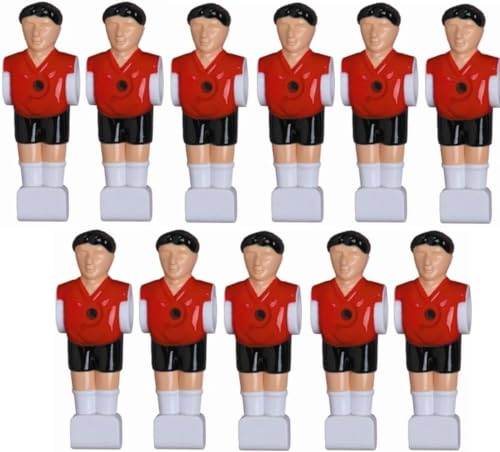 11 st. Kickerfigurer röd-svart för 16 mm stänger med skruvar och muttrar