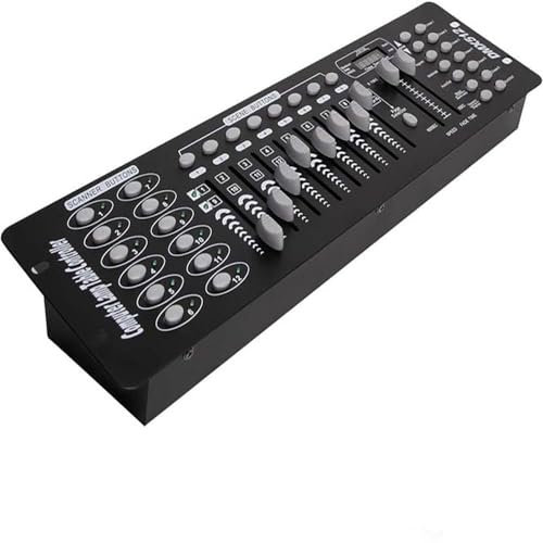 DMX-512 Contrôleur Console 192 Canaux DJ Lumière Contrôleur Console 240 Scènes pour Mini Contrôleur DMX Pupitre de Lumière Fête DJ Disco Moving Head Lumière Scène Lampe Opérateur Équipement (Noir)