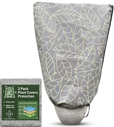 UB-STORE 60x80 CM Confezione da 2 Cappuccio Protezione Piante | Marrone Protezione Invernale Piante Copertura Antigelo | Telo Protezione Piante | Sacco di Protezione Invernale per Piante