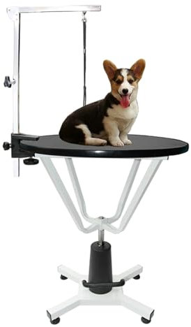 HJYryhyfddply 70 cm Großer Hundepflegetisch mit Hydraulischer Hebevorrichtung, Schreibtisch-Pflegetisch für Hunde Zu Hause, Verstellbarer überkopfarm(Black)