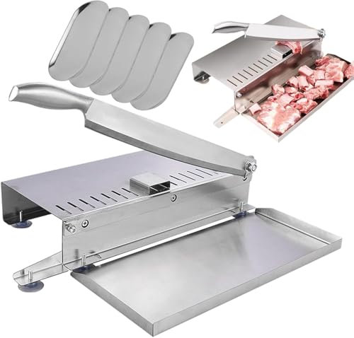 Cortadora de Fiambre, Cortafiambres Eléctrico, Cortadora manual de alimentos, costillas, picadora de carne, pala for almacenamiento de alimentos y pies de soporte antideslizantes for uso doméstico, re