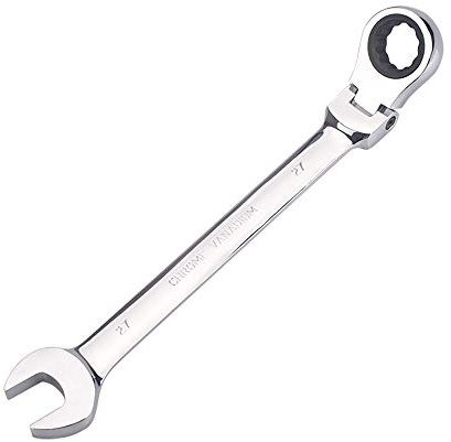 FLZOSPER 27mm Metric Flex-Head Gear Wrench,Box End Head 72-Tooth Ratcheting Combination Wrench Spanner