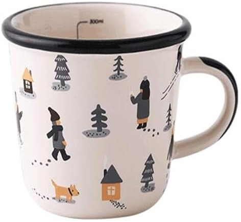 Taza Taza de café Taza de Café de Cerámica 320ML taza de bebida multifunción for desayuno microondas for café, leche, zumo, Etc.-4 colores Con asas(Noir)