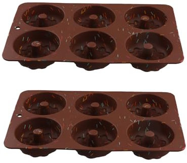 Pesfehhy Mini Tortiera da 2 Pezzi, Tortiera con Tubo Scanalato A 6 cavità, Stampo in Silicone Antiaderente per Cupcake, Ciambelle, Muffin, Pane di Mais