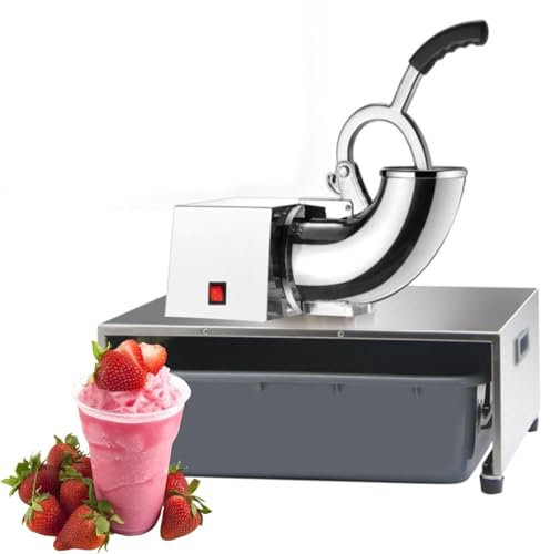 Commercial Ice Crusher Shaved Ice Machine Fluffy,250w Industrial Commercial Big Snow Cone Machine,Stainless Steel Splash-Proof Design,for Family, Restaurants, Bars,1400r/Min