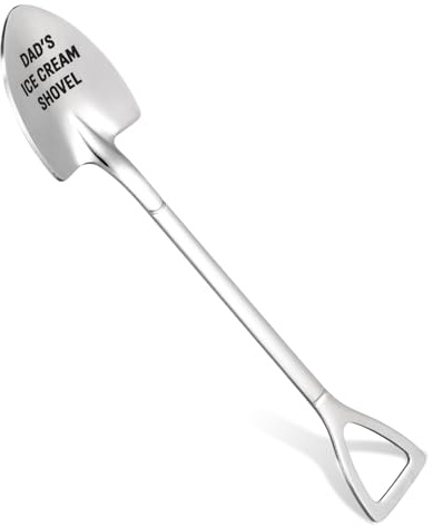 Dad's Ice Cream Shovel Spoon, Stainless Steel Funny Dads Ice Cream Shovel Unique Personalized Father Daddy Gifts for Dad from Daughter or Son on Birthday Special Occasion
