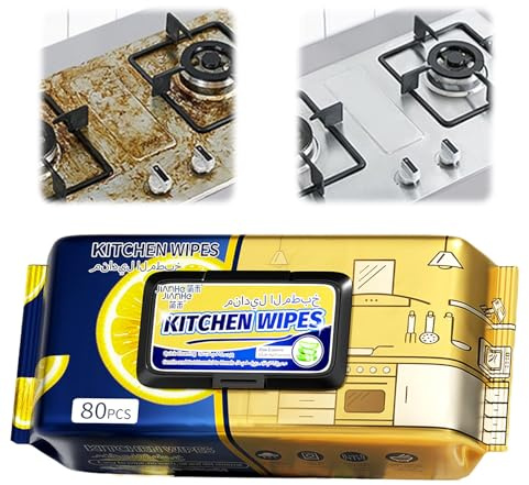 Reinigungstücher, Feuchttücher Reinigung Haushalt mit Duft 80 pcs, Extra Stark Gegen Flecken, für Eine Schnelle und Einfache Reinigung, Perfekt für Boden, Küche, Badezimmer (XL, Zitrone)