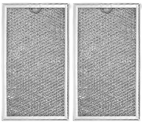 W10535950 PS8769987 W10834067 Air Filter Factory Grease Filter Compatible with Whirlpool Microwave Oven, Aluminum Mesh Screens 6.1 x 11, 2 Pack Filters Replace Under Range Hood