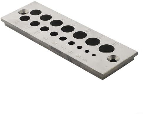 Durashmall Stahldübelplatte, 16 Löcher, Dübelmacher, Stahldübel, Platte, 4 mm - 16 mm, für Holzmacher, Holzdübel, Stangenschneider, Hersteller (Imperials)