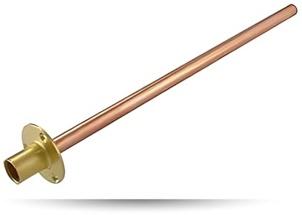 1/2 BSP, WRAS Approved,15mm x 35cm,Through Wall Copper Pipe with Wall Plate.