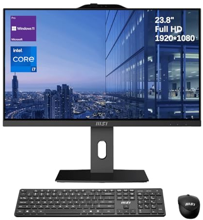 msi PRO AP242P Business All-in-One Desktop, 23.8 IPS FHD 100Hz Eye-Care Display, Intel Core i7-14700, 32GB DDR5, 1TB SSD, IR FHD Webcam, Wi-Fi 6E, HDMI, DP, Wireless KB & Mouse, Windows 11 Pro