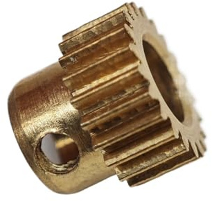 GuidNaurys 1 Stück 0,5 M 32 Zähne Messing-Stirnrad mit Stufe, 17 mm Durchmesser, 0,5 Modul, 32 Zähne, zylindrisches Zahnrad, gerade Zähne, M3-Schraube Getriebe(8mm bore)