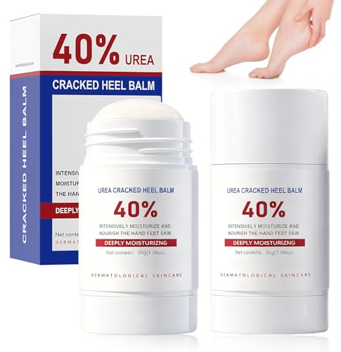 Lot de 2 Crème Pieds Très Secs et Abîmés 40% Urée – Crème Pied Hydratante et Réparatrice, Baume Pieds Secs et Crevassés, Soin des Pieds et Mains, Adoucit et Protège la Peau