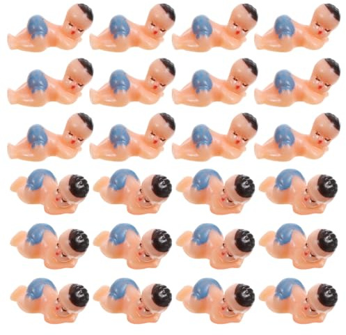 GARIOUANS 50 Mini Figuras de Bebés de Plástico Azul para Decoración de Shower Estatuas Pequeñas Reutilizables para Fiestas Infantiles Regalos para Cumpleaños y Eventos 50 Piezas