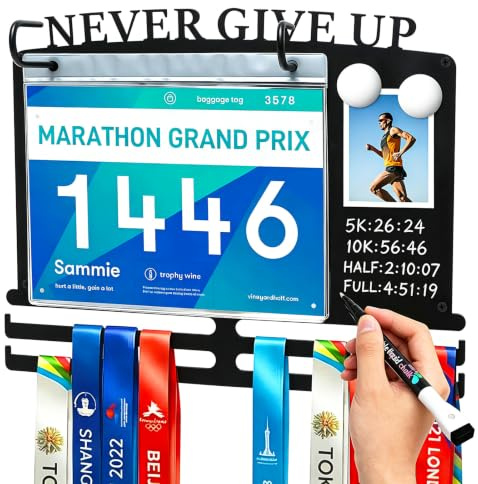 GHWMYD Porte Medaille Accrocher Médaille Running avec 10 Protections Vinyle