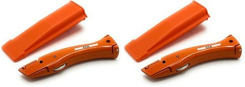 CCA Orange Carpet Cutter Tool with Orange Holder for The Professional and DIY Installer (Pack of 2)