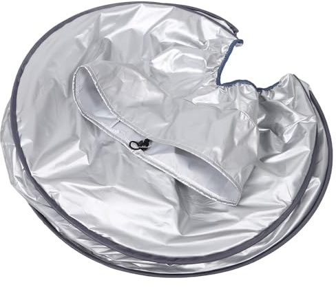 Beaupretty Hair Design Spacious and Enclosure 360° Full Spa Steam Fit Steamer Hood for Shampoo Bed, Silver Polyester Material with Elastic for Comfortable Salon Thai Head