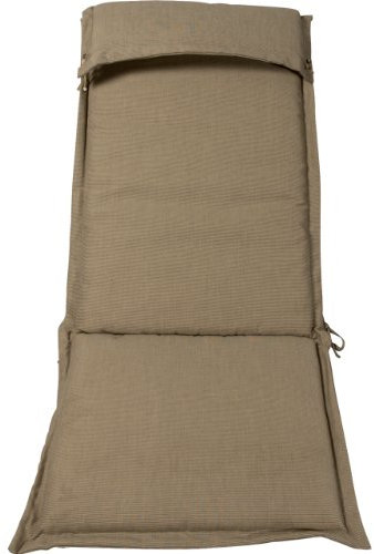Sitzkissen für Gartenstuhl Hochlehner beige, 125x50x5cm mit Kopfstütze 20x50x5cm