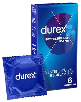 Durex Settebello Jeans Preservativi, 6 Profilattici