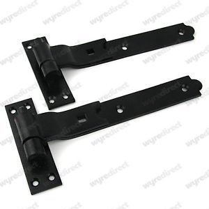 Wyre Direct Heavy Duty Cranked Gate Hinges - Black, Modern Style, Metal, 250mm (10), 1 Pair