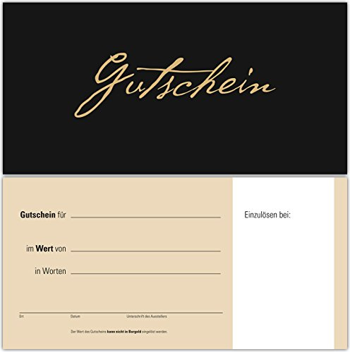 25 Gutscheine Gutscheinkarten Geschenkgutscheine – edel neutral Schwarz-Beige