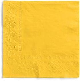 Sovie HOME Serviette in GELB aus 3-lagigem Tissue, 33 x 33cm, 1/4 Falz, 20 Stück, fröhliche Papierservietten für Ostern, Frühling, Geburtstag, Party & Gastronomie